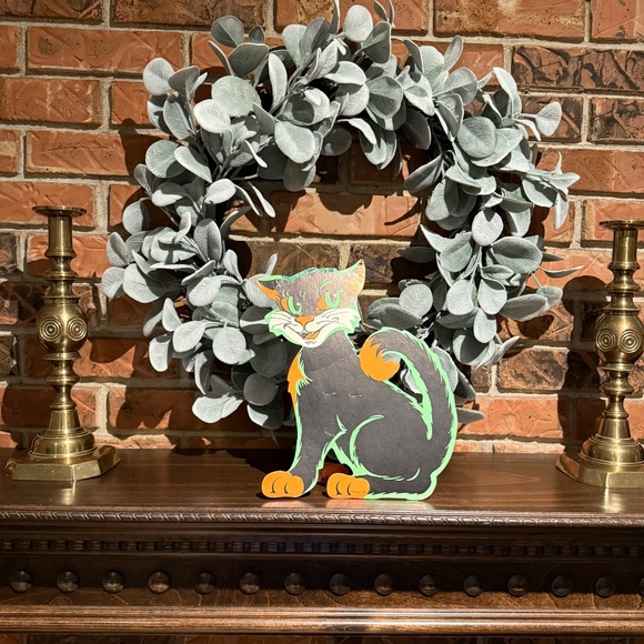 Vintage Beistle Co Die Cut Cardstock Paper Standup Black Cat Halloween Decor - Picture 6 of 10